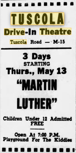 Tuscola Drive-In Theatre - 13 MAY 1954 AD